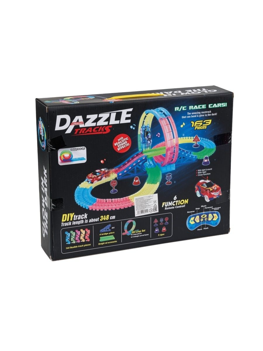 Дитяча гоночна траса на 187 деталей для машинок на пульті керування DAZZLE TRACKS / Автотрек / КонстП